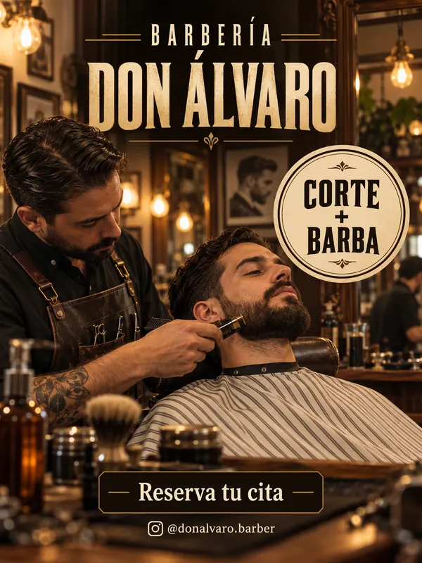 Publicación de ejemplo, Barbería Don Álvaro: corte + barba
