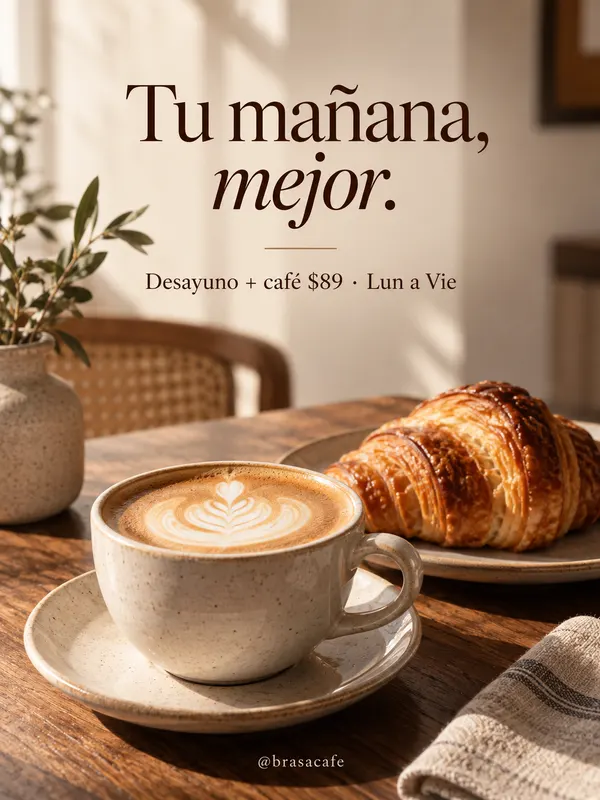 Publicación de ejemplo, Brasa Café: desayuno + café