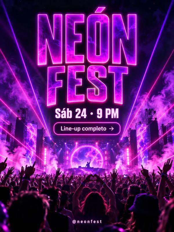 Publicación de ejemplo, Neón Fest: line-up